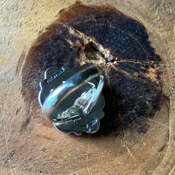 Sterling Silver Turquoise Ring Santa Fe Style Size 6 - Picture 7 of 15